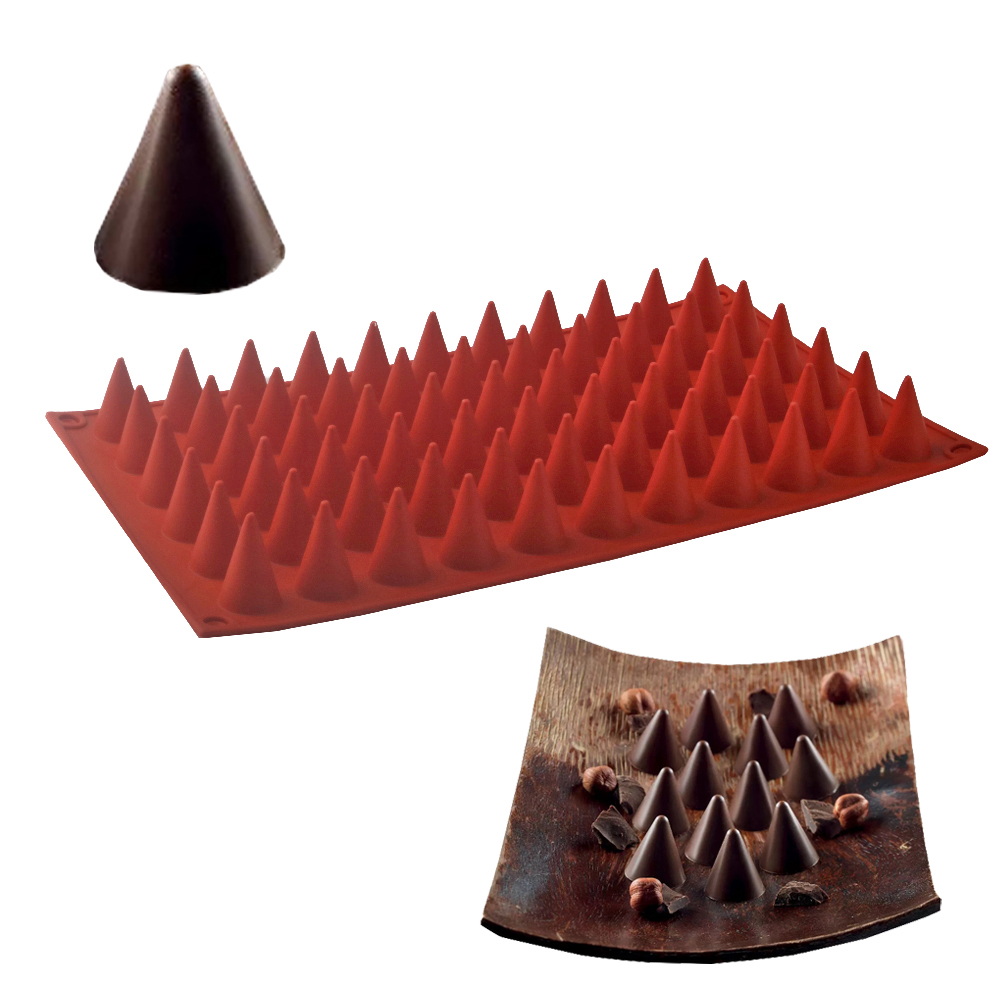 Silicone Cake Mold - 66 خلية مخروط الشوكولاته الخبز العفن
