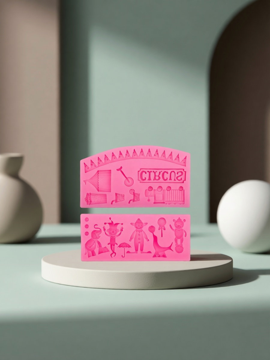 Silicone Cake Mold - قالبين من السيليكون بتصميم السيرك لصنع