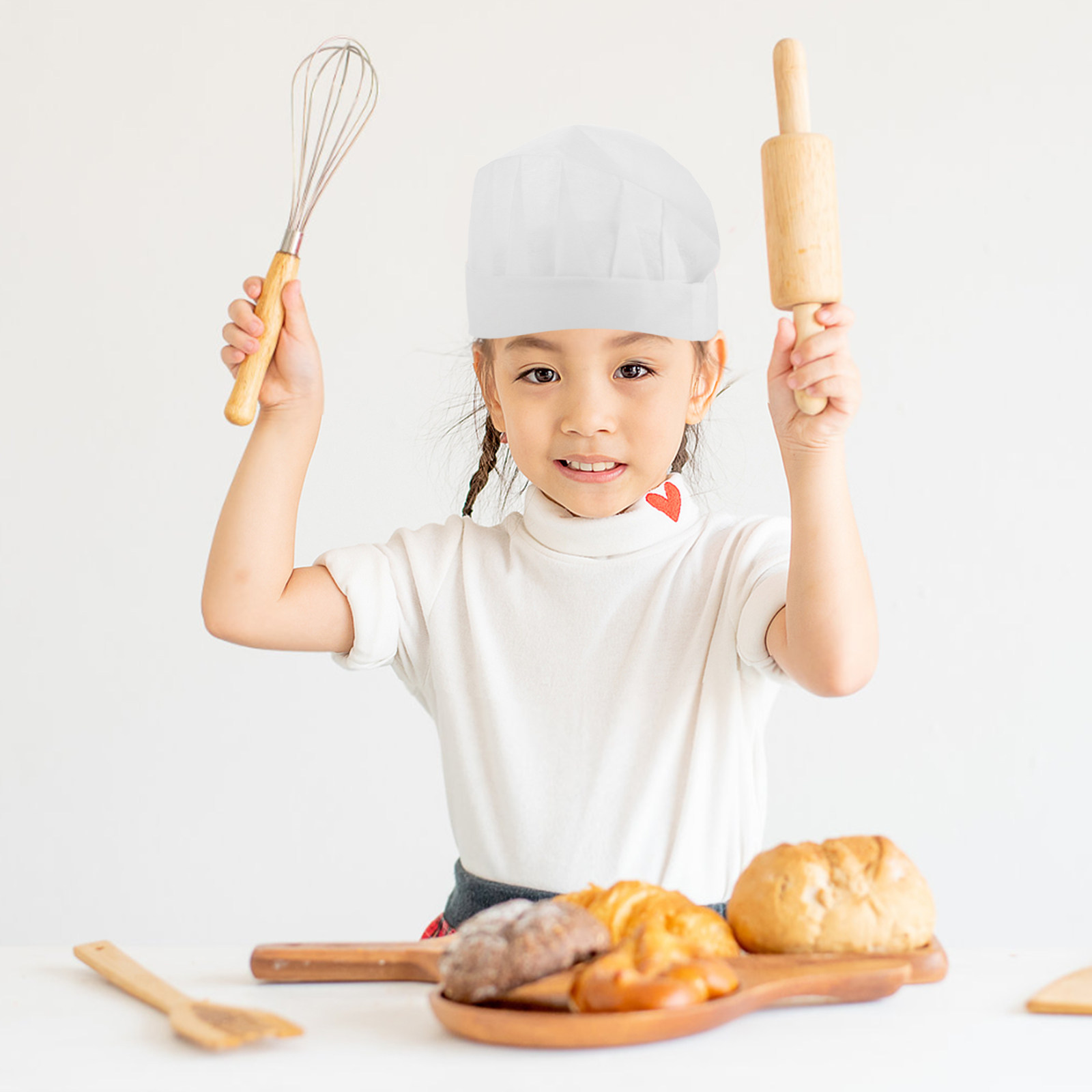 15 قطعة قبعات طهاة للأطفال للا - مراجعة Kitchen Baking وسعره