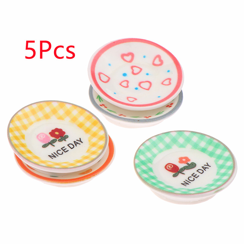 5 قطعة 1/12 دمية أطباق صغيرة أ - مراجعة Kitchen Baking Organization وسعره